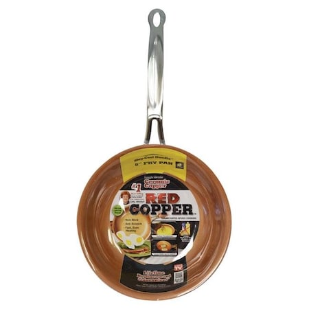 Red Copper Red Copper 6488829 8 in. As Seen On TV Ceramic Copper Fry Pan  Red 6488829